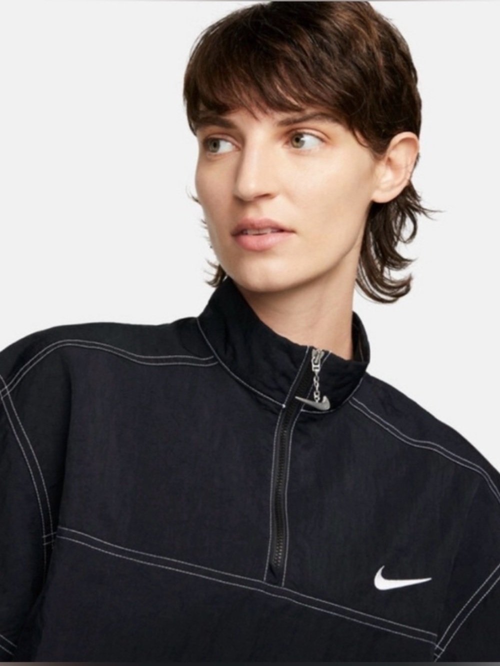 Nike Black Short-Sleeve Mini Dress with Zip - Picture 3 of 7